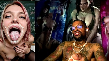 Sexy Pet Slut With Her Mouth Completely Cum Covered, AI Generated