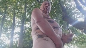 Big pig Pascal drinks his piss under the road bridge before sensually masturbating with mud