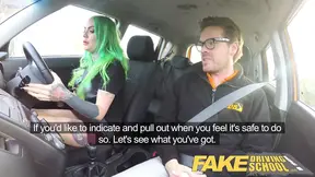 Hot Driving School – Wild ride for tattooed busty beauty
