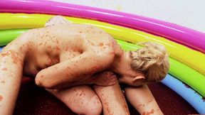 christine love and lou lou lick cherry jam off of each others nipples