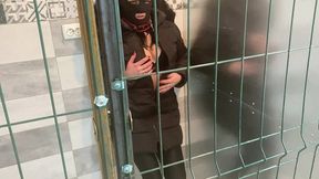 🐾 caged & collared in black downjacket – blowjob, doggy & cum finish