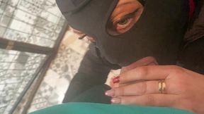 🐾 caged & collared in black downjacket – blowjob, doggy & cum finish