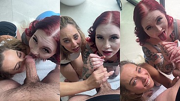 POV Blowjob from Girl Next Door & Tatted Alt Baddie
