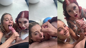 POV Blowjob from Girl Next Door & Tatted Alt Baddie