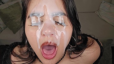 Goon and cum on my pretty face over and over JOI