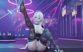 [mmd] Brilliant Marionette Black and White Erotic Fun Nun Meat Urinal Lewd Pattern Thong White Tiger Pussy