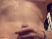 Cum blast shoots all over my chest and body