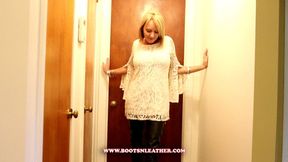 Buddah Modeling Black Leather Crotch High Boots