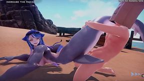 Horny Anime Mermaid Sucks, Fucks & Takes a Creampie