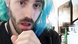 Deepthorating and Gasping on my fuck stick and spanking myself