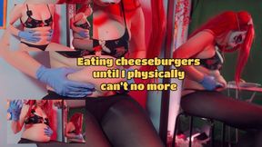 Extreme Fast Food Stuffing: Cheeseburger Binge & Belly Expansion (24 Min)