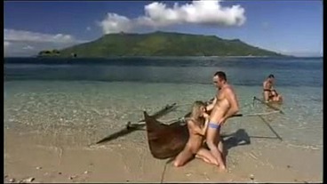 Lauren May and Christina Find Some Guys on the Beach and Have Anal Sex