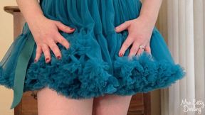 Betty's Boudoir: Blue Petticoat and Pink Panties Upskirt Cellulite