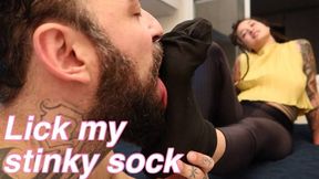 Kendra after work with very stinky socks - SOCK SMELLING - FOOT GAGGING - VERBAL HUMILIATION - STINKY SOCKS - STINKY FEET - FOOT FETISH - FOOT WORSHIP - BOOT SNIFFING - FEET SNIFFING