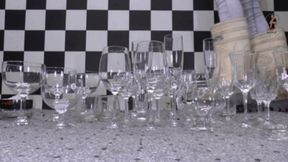 Drinking Glasses and Dishes under heavy Cofra Wellies floor view