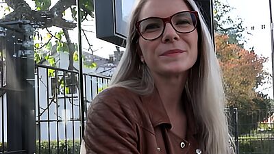 GERMAN SCOUT - Fit blonde Glasses Girl Vivi Vallentine Pickup and talk to Casting Fuck