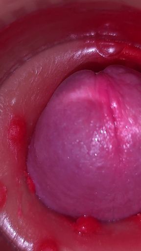 Camera in Vagina, Cervix POV, creampie 4K
