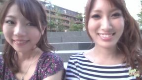 These two super slutty Asian bitches both got creampied by two totally different lucky guys