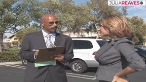 Slut rides a monster black cock on the sofa to a coumshot