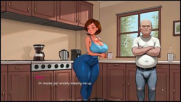 Grandpa Lesson [ TABOO Hentai Game ] Ep.7 SQUIRTING while masturbating next to HER HUSBAND thinking of the OLD MAN COCK !