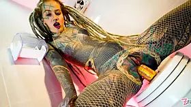 Alternative Tattooed Model Pissing Solo – Anal Toy Masturbation & Pee Fetish