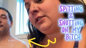 Candid Spit and Snot Play - Snot Goddess Malory Dominates, Coughs, Spits & Rockets Snot All Over Mickey Knox’s Face and Chest – Then Gives Him a Slimy Hand Job!