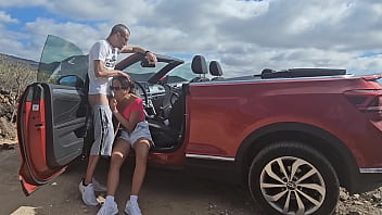 Hot Brunette Gets Fucked In My Convertible