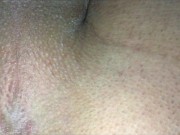 Throbbing perineum close up while cumshot