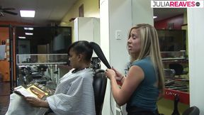 Skinny girl gets a hard fuck after sucking a monster black cock