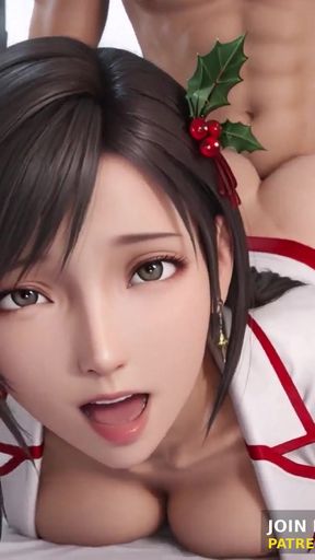 3D Animation: Nurse Tifa Can't Wait for Christmas - Your Special Holiday Checkup POV Uncensored Hentai   Clip 1