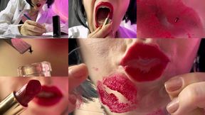 A Tiny secret under a layer of lipstick on the secretary`s lips