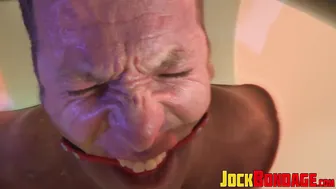 Derek Pain gagged and electro-tormented in bondage