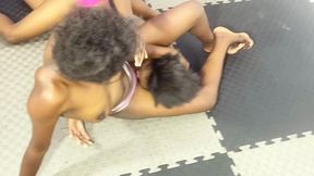 Face fucking with body scissors btw Roda and millie