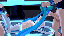 Cute Anime Cutie Hatsune Miku Gets Hardcore Sex With Big Dick In Her Mouth