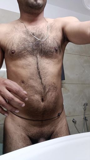 Indian police officer get shower and masterbation show