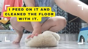 Peeing on my Teddy today