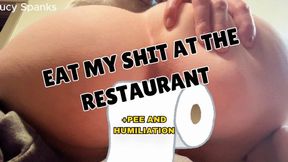 Human Toilet Training in Restaurant and Pee Slave Training