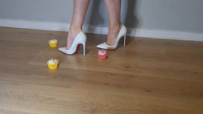 Cupcake Crushing with my White Patent Louboutin So Kate 120's