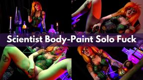 Girl Scientist Body-Paint Solo Fuck