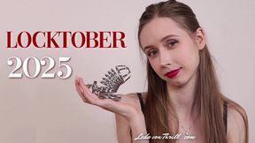 Locktober 2025 - 31-Day Chastity Challenge - Daily Orgasm Control Tasks & Assignments - Mental Domination, Worship Rituals, Creative Masturbation Instructions, Sensual Tease & Orgasm Denial - Femdom POV Clip by Leda von Thrill - HD Video MP4 480p
