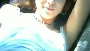 Kinky petite Russian girl on the backseat of my car