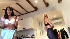 House Party Teens Amateur Compilation Video with Skinny Petite Hot and Horny Girls Try On Haul for Sexy Lingerie to Flash Pussy and Ass and Dance with Twerk