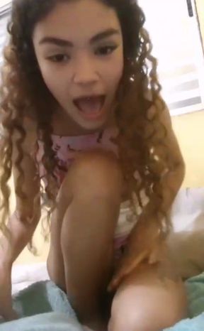Little Ninfeta Brazilian Bitch Displays it all and plays with her Pussy on Cam