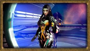 Sexy asian Tachy in tight crotchless bodysuit dancing alone on spaceship