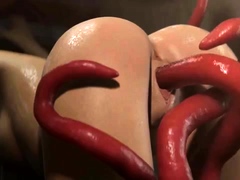 Hot 3D girl drilled deep and creampied by hung monster
