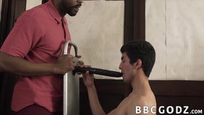 Inaki sucking dildo before BBC action from Lawrence Portland