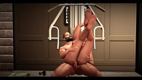 the blissful simmers_sims couple work up a sweat while working out in their home gym