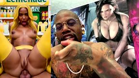 lemonade girl getting ass fucked with her tight bald pussy out, ai generated