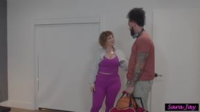 sexy coach sara jay offers her star player james angel some hardcore encouragement!