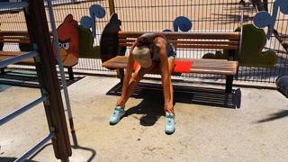 PUSSY Flashing n Outdoor Exercising at Public SPORT GROUND